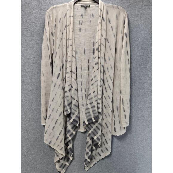 Eileen Fisher Alpaca Silk Open Front Drape Tie Dye Cardigan Size MP - Picture 2 of 6